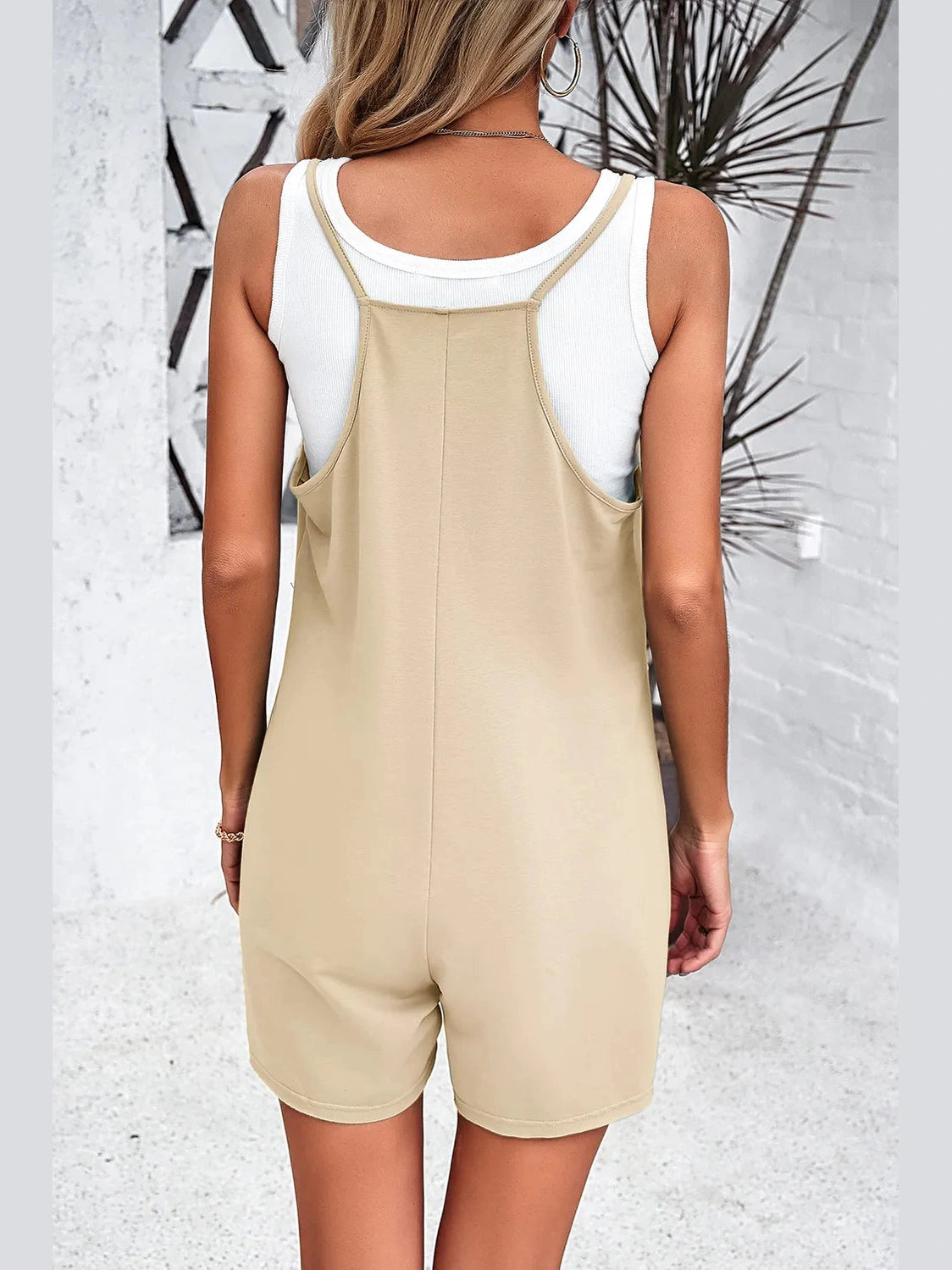 Devine Spaghetti Strap Romper with Pockets nicholesgifts