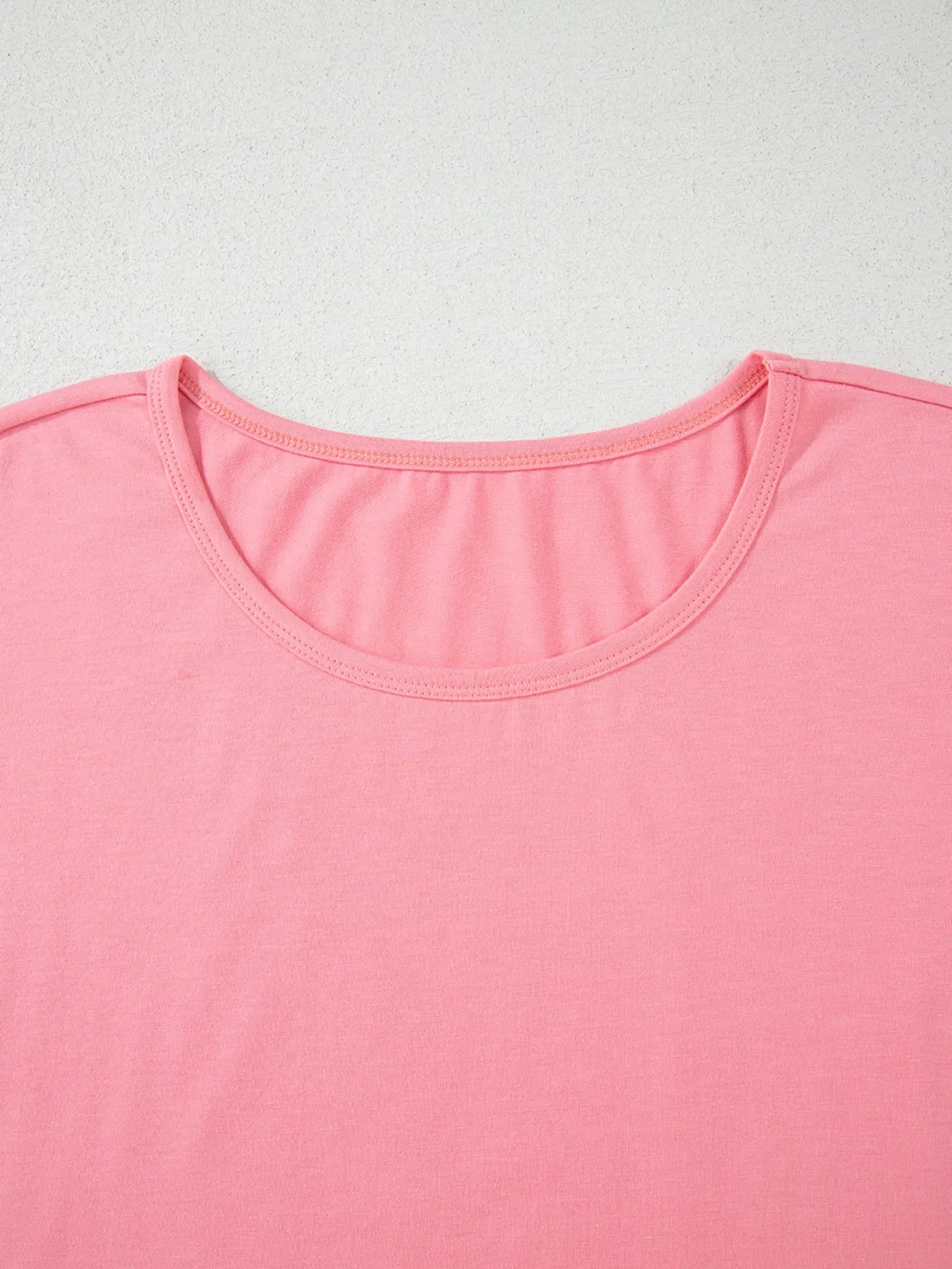 Ruffle Hem Round Neck Relaxed T-Shirt NicholesGifts