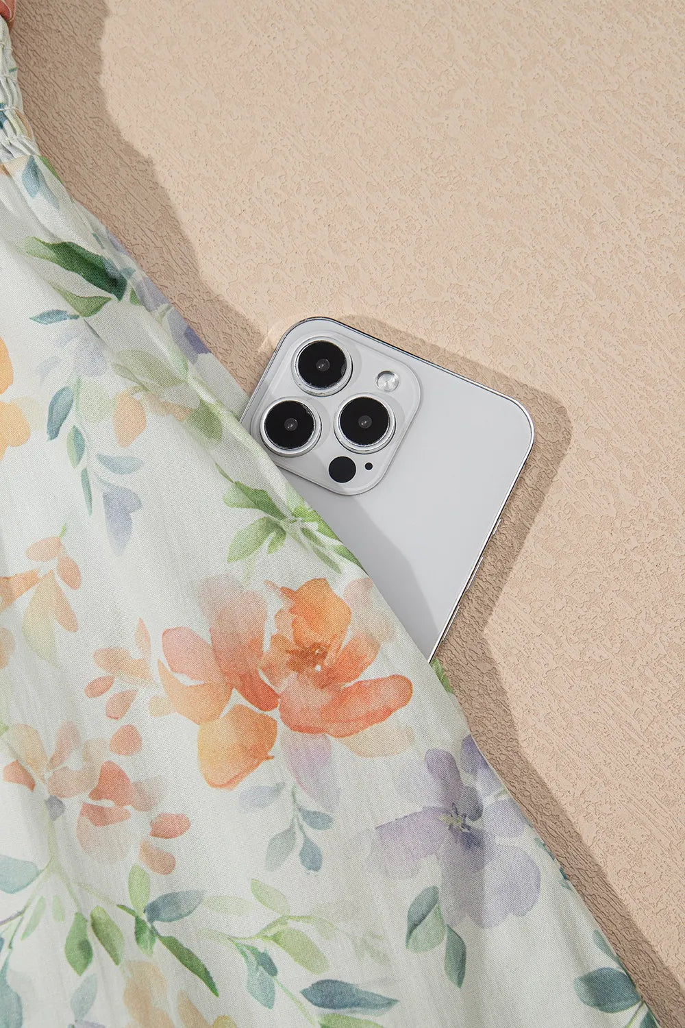 Frill Notched Puff Sleeve Dress Trendsi