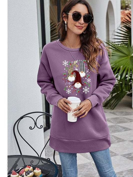 Graphic Round Neck Dropped Shoulder Sweatshirt NicholesGifts