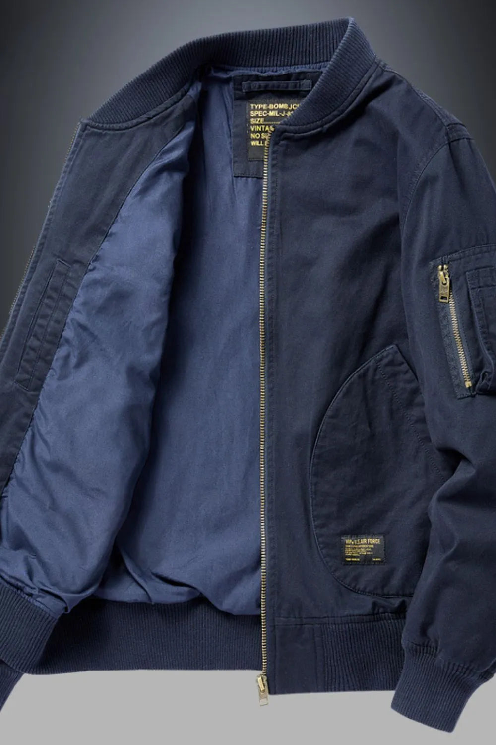 Men's Plus Size Zip Up Baseball Collar Bomber Jacket Trendsi