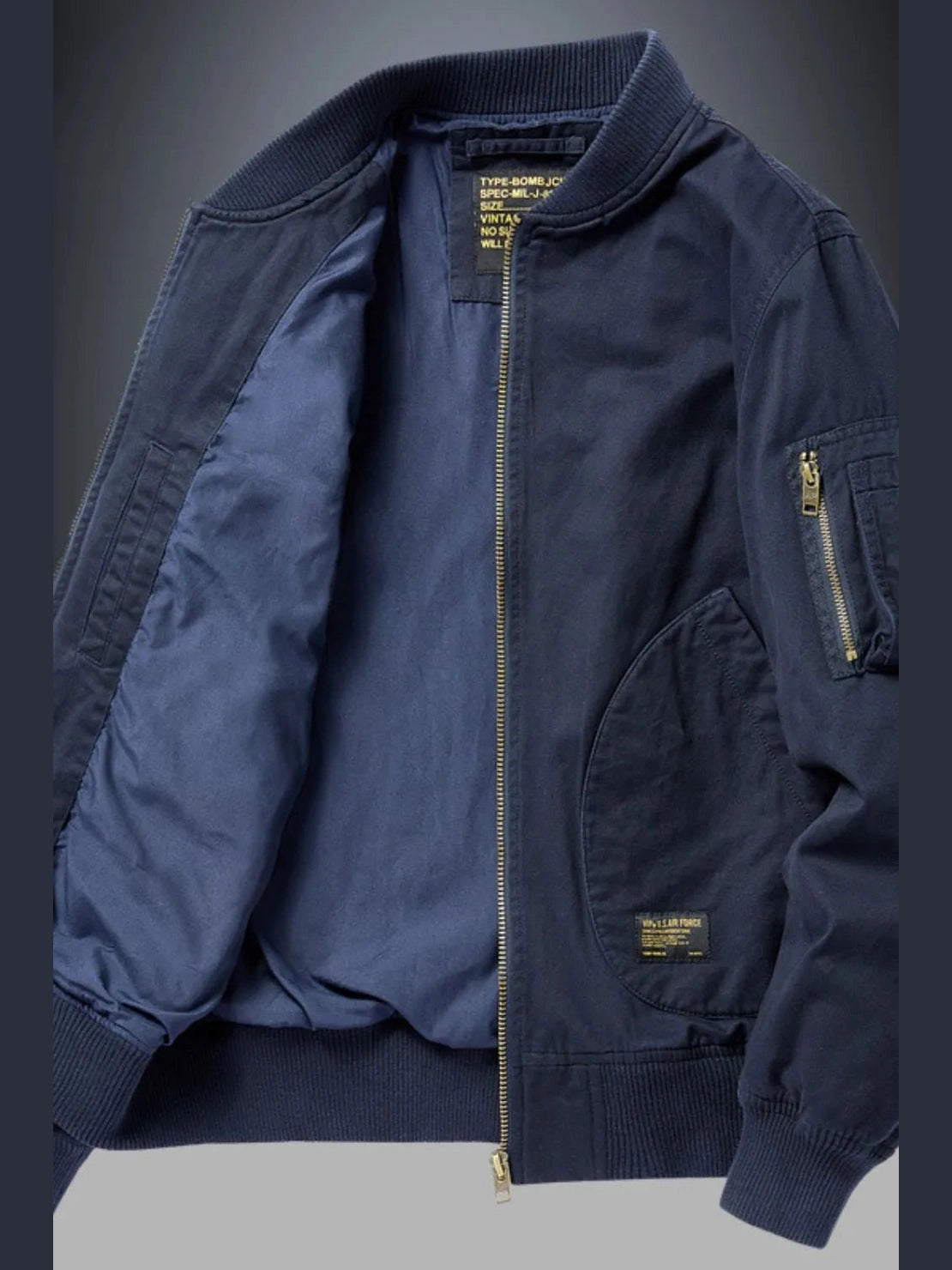 Men's Plus Size Zip Up Baseball Collar Bomber Jacket Trendsi