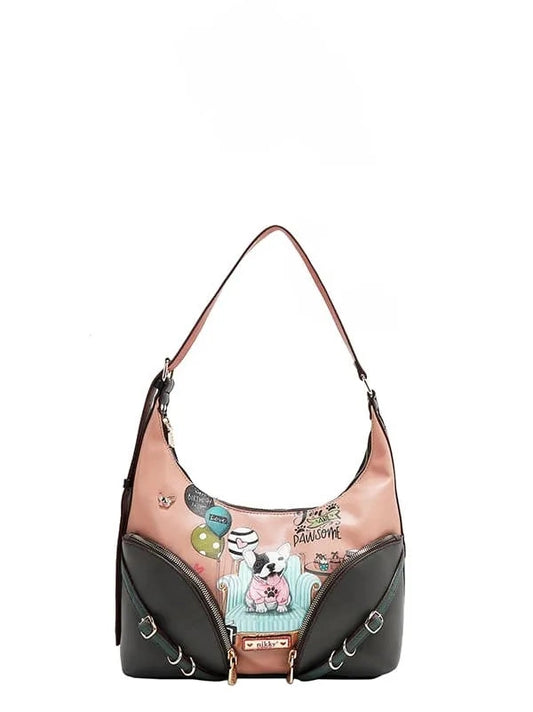 Nicole Lee USA Party King Shoulder Bag with 2 Accessory Pockets Front NicholesGifts