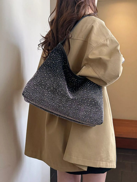 Sparkling Rhinestone Hobo Shoulder Bag nicholesgifts