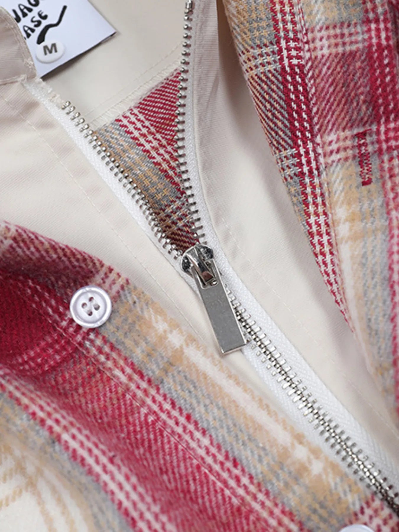 Men's Plaid Button Up Long Sleeve Jacket Trendsi