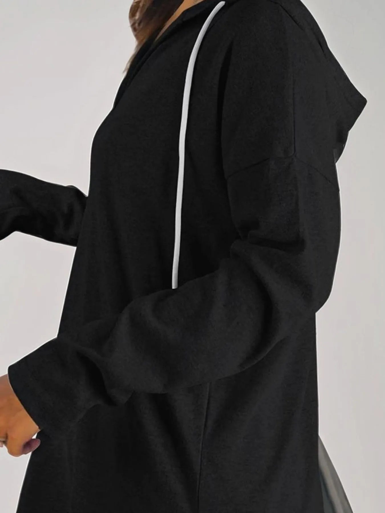 Full Size Drawstring Long Sleeve Hoodie Plus Size