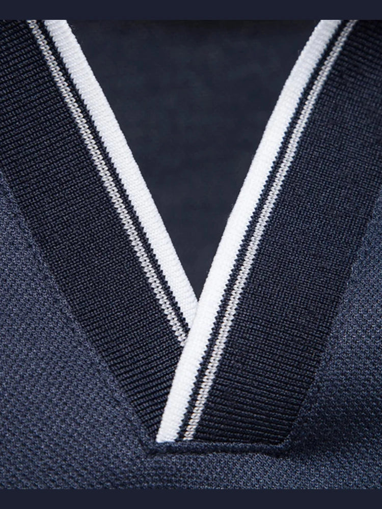 Men's Contrast Trim Short Sleeve Polo Shirt NicholesGifts