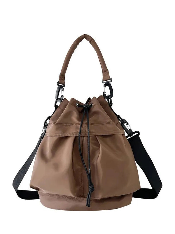 Drawstring Nylon Bucket Bag