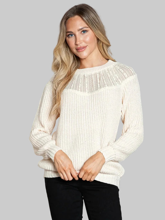 Round Neck Rib-Knit Sweater nicholesgifts