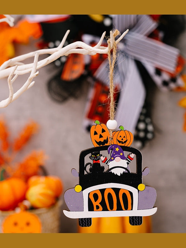 4-Piece Halloween Element Car-Shape Hanging Widgets