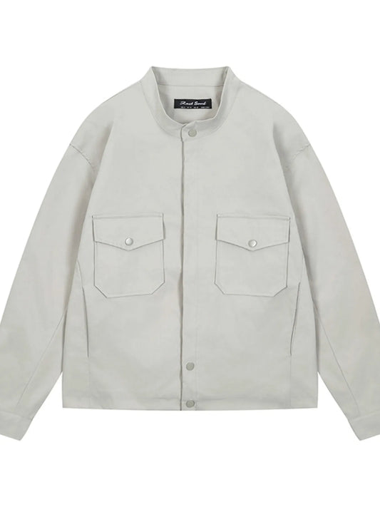 Men's Long Sleeve Jacket with Chest Pockets Trendsi