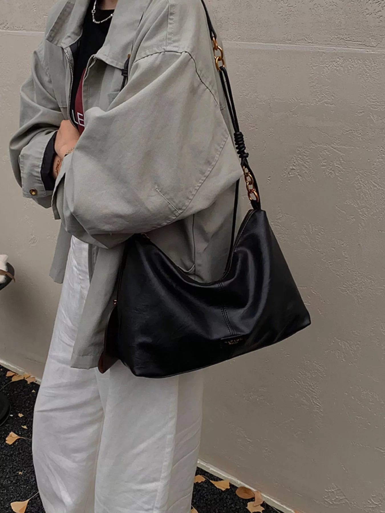 Leather Adjustable Strap Shoulder Bag nicholesgifts