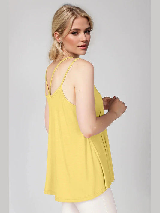 Basic Bae Bamboo Scoop Neck Double Spaghetti Straps Cami NicholesGifts