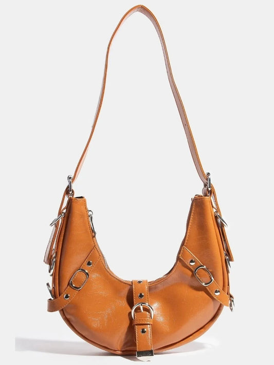 Fame Multi Belt Strap Accent Shoulder Bag