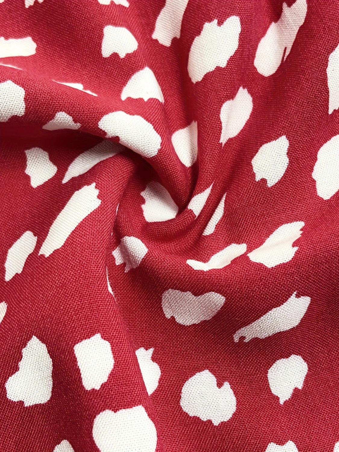 Women Printed V-Neck Short Sleeve Mini Dress