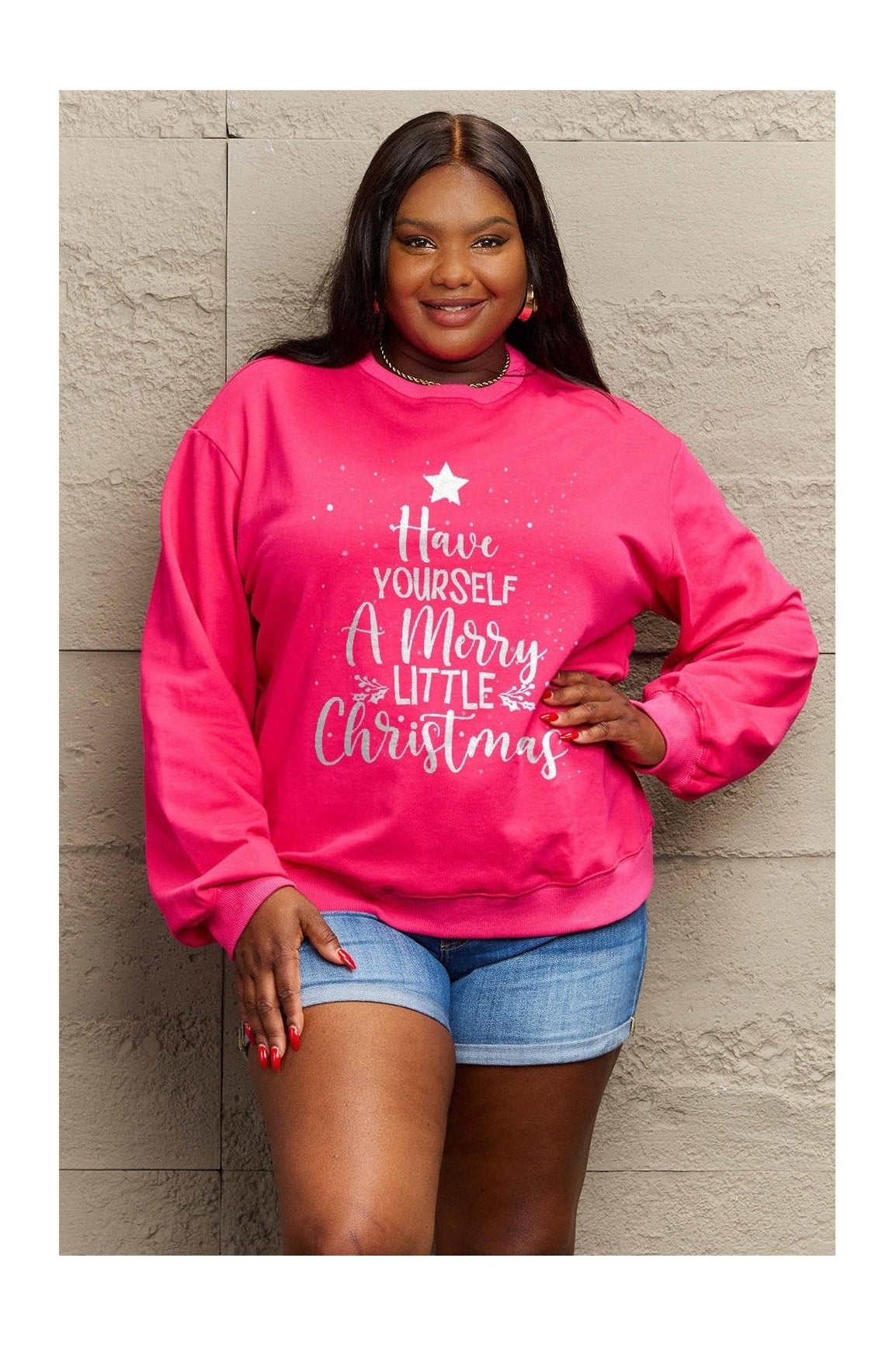 Simply Love Full Size HAVE YOURSELF A MERRY LITTLE CHRISTMAS Round Neck Sweatshirt