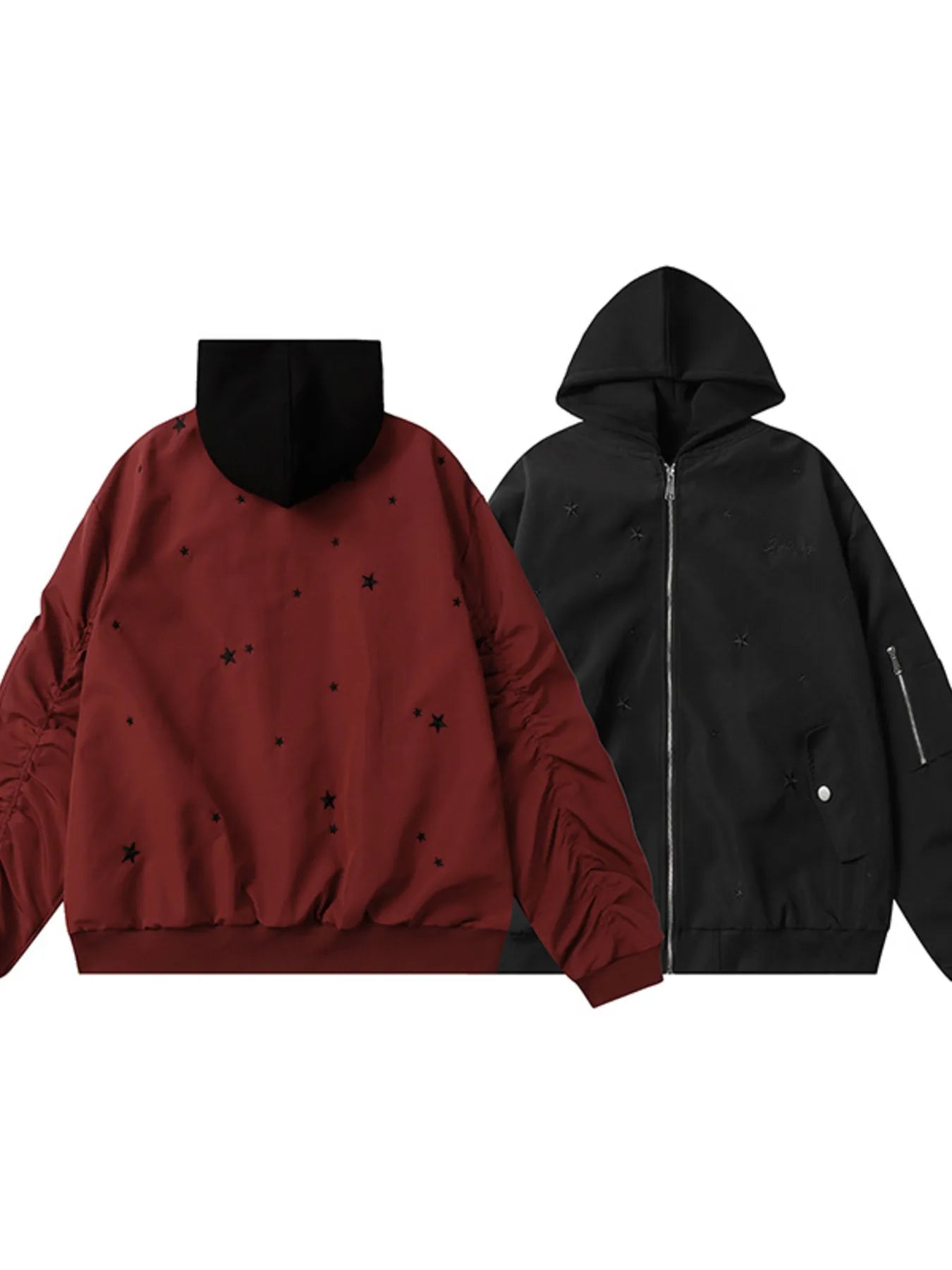 Men's Star Zip Up Hooded Jacket Trendsi