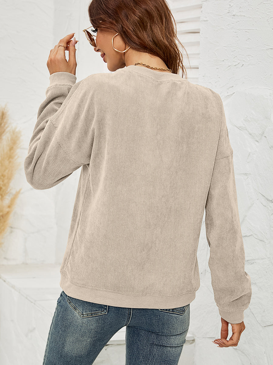 Women Round Neck Dropped Shoulder Mama Graphic Sweatshirt nicholesgifts