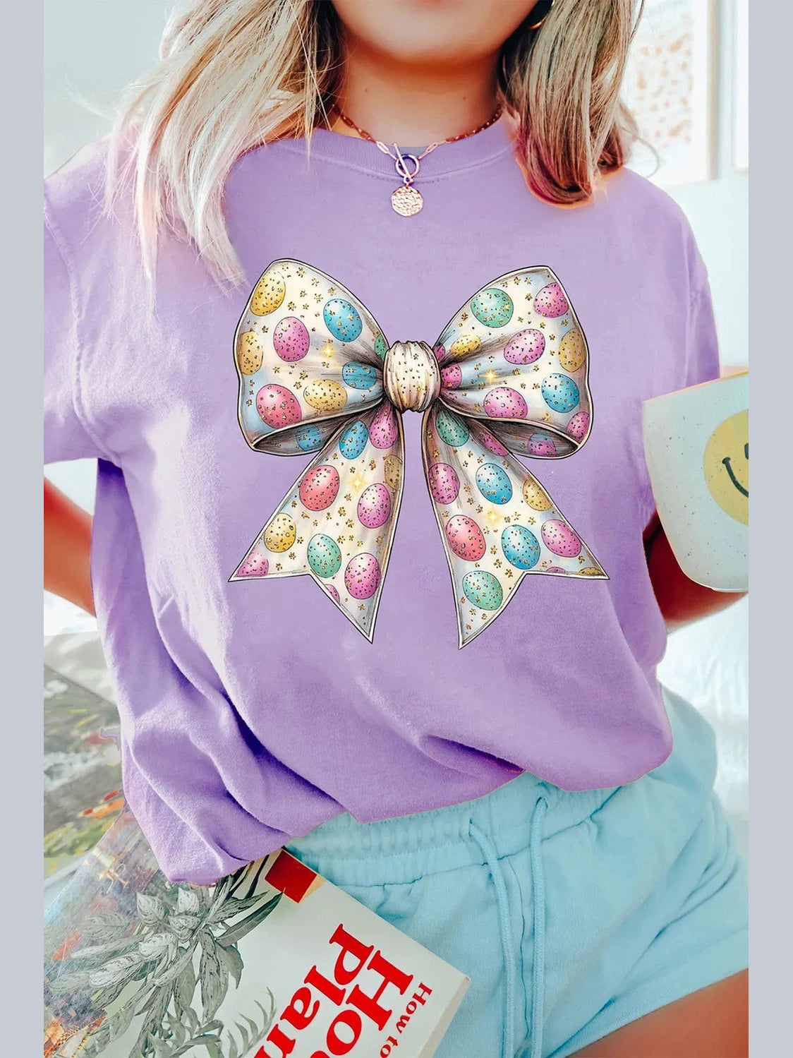 Bow Graphic Round Neck Short Sleeve T-Shirt Trendsi