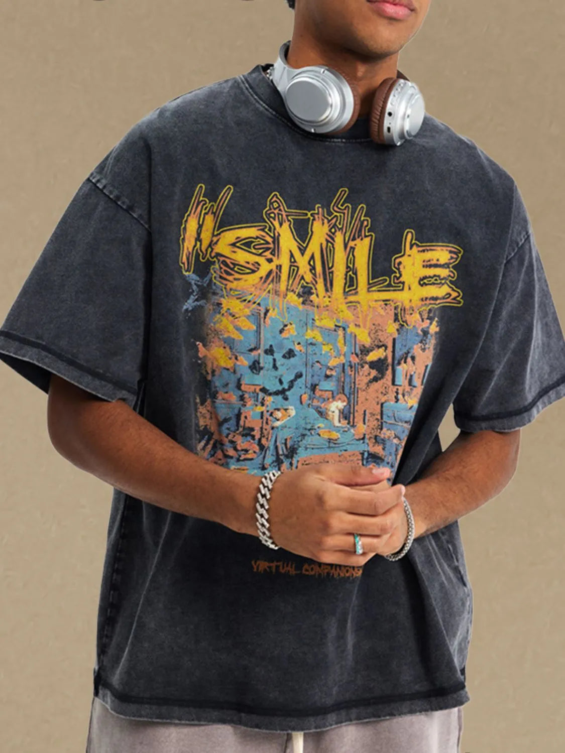 Men's Graphic Round Neck Half Sleeve T-Shirt NicholesGifts