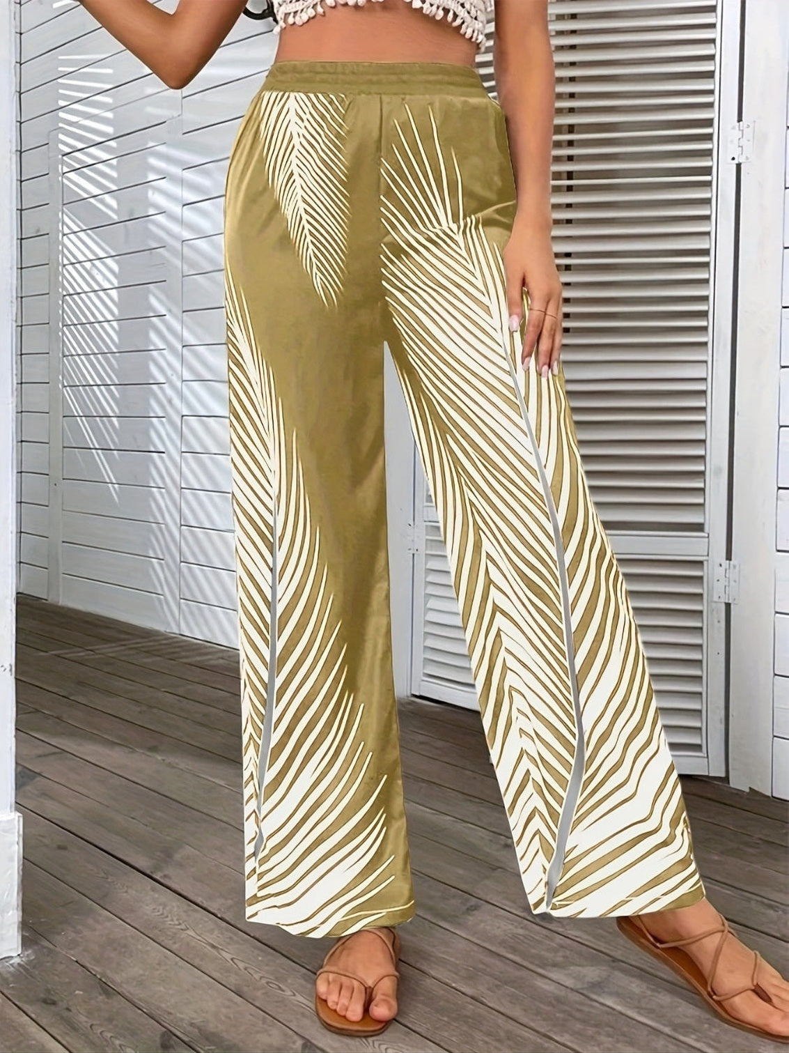 Women Printed Wide Leg Pants NicholesGifts