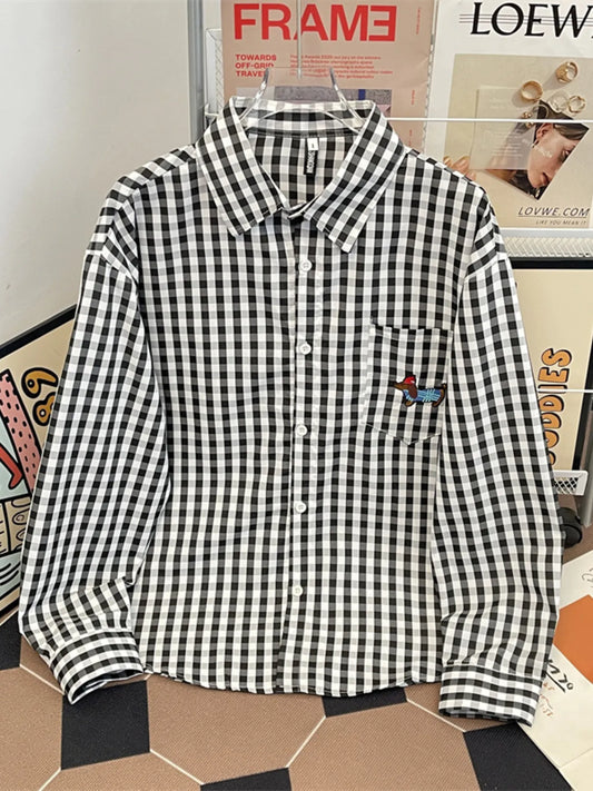 Men's Plus Size Plaid Button Up Long Sleeve Shirt NicholesGifts