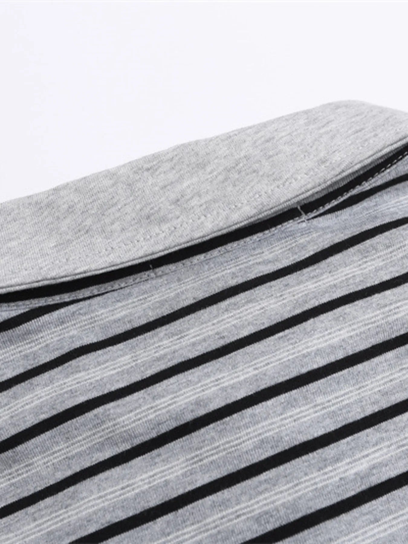 Men's Oversized Striped Short Sleeve Polo Shirt