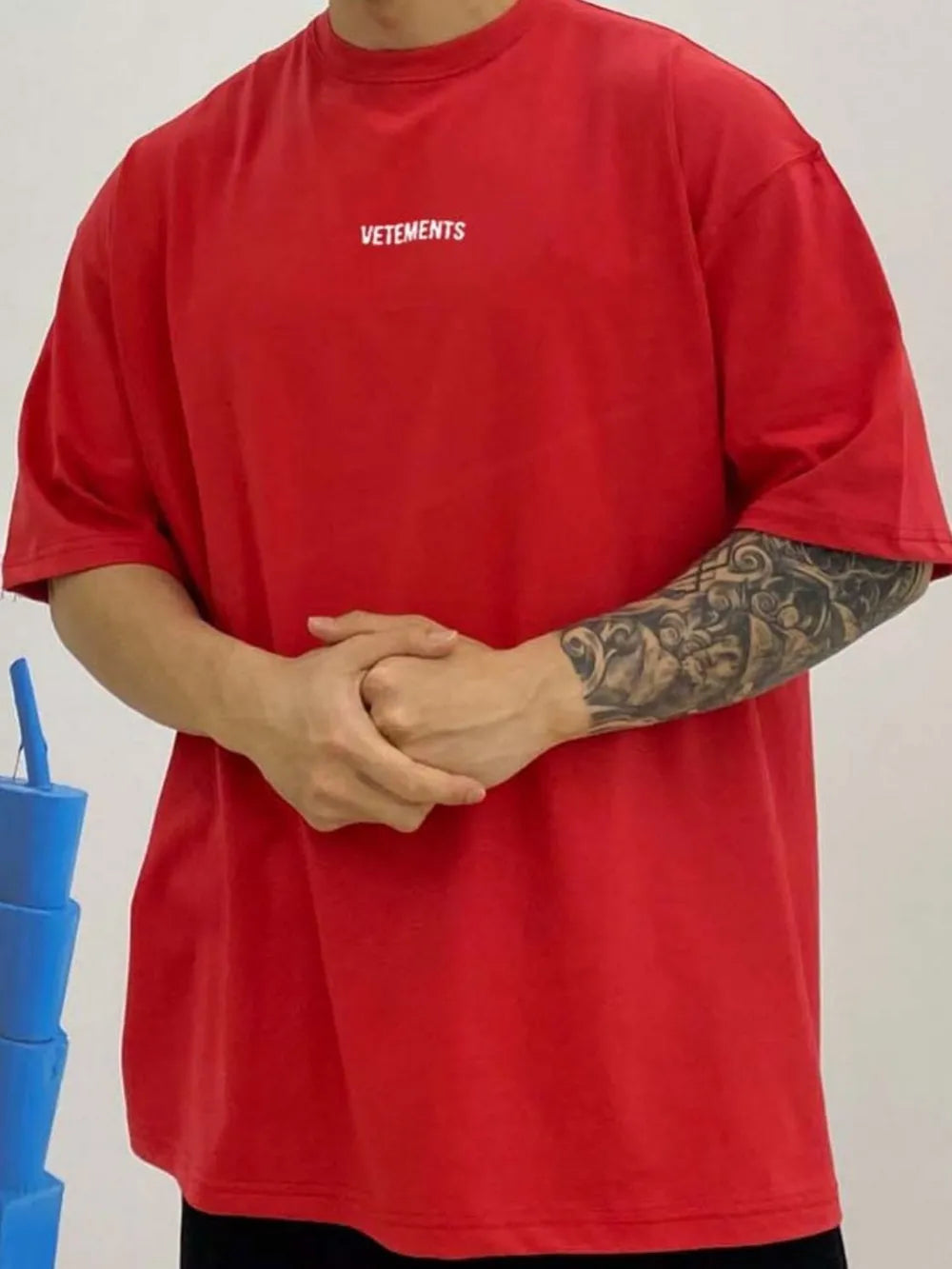 Men's Plus Size Round Neck Half Sleeve T-Shirt Trendsi