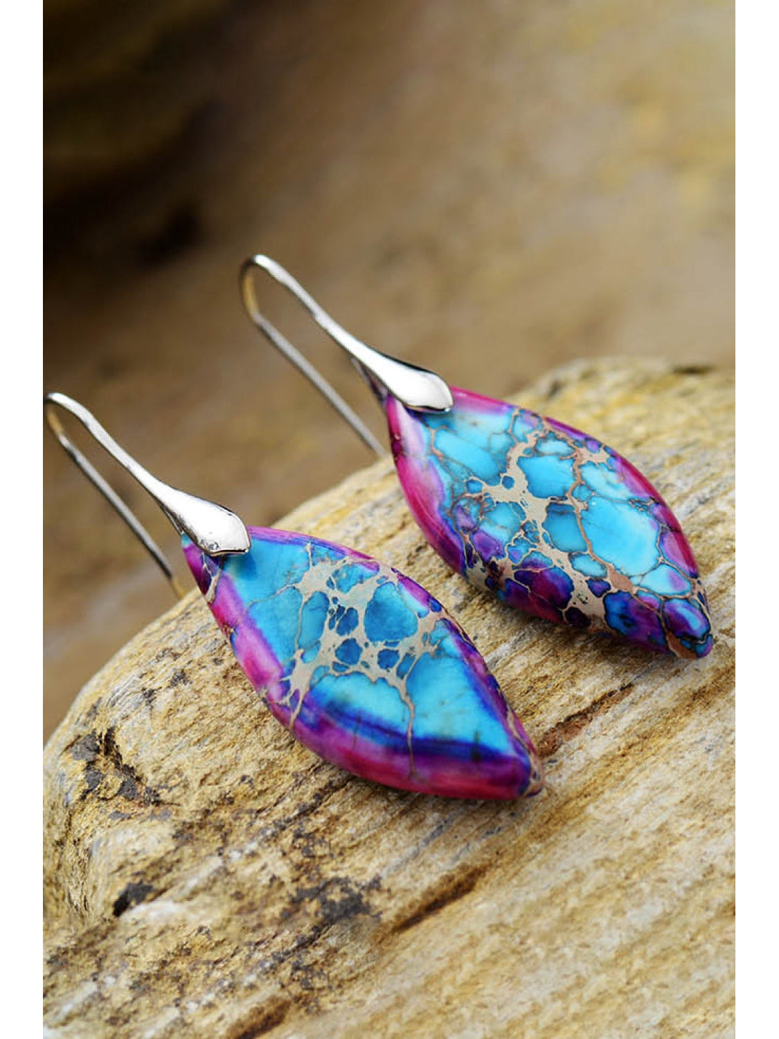 Handmade Natural Stone Dangle Earrings