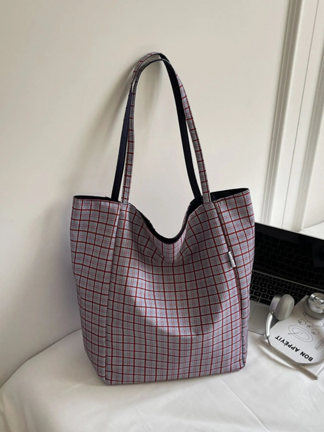 Plaid Pattern Tote Bag Trendsi