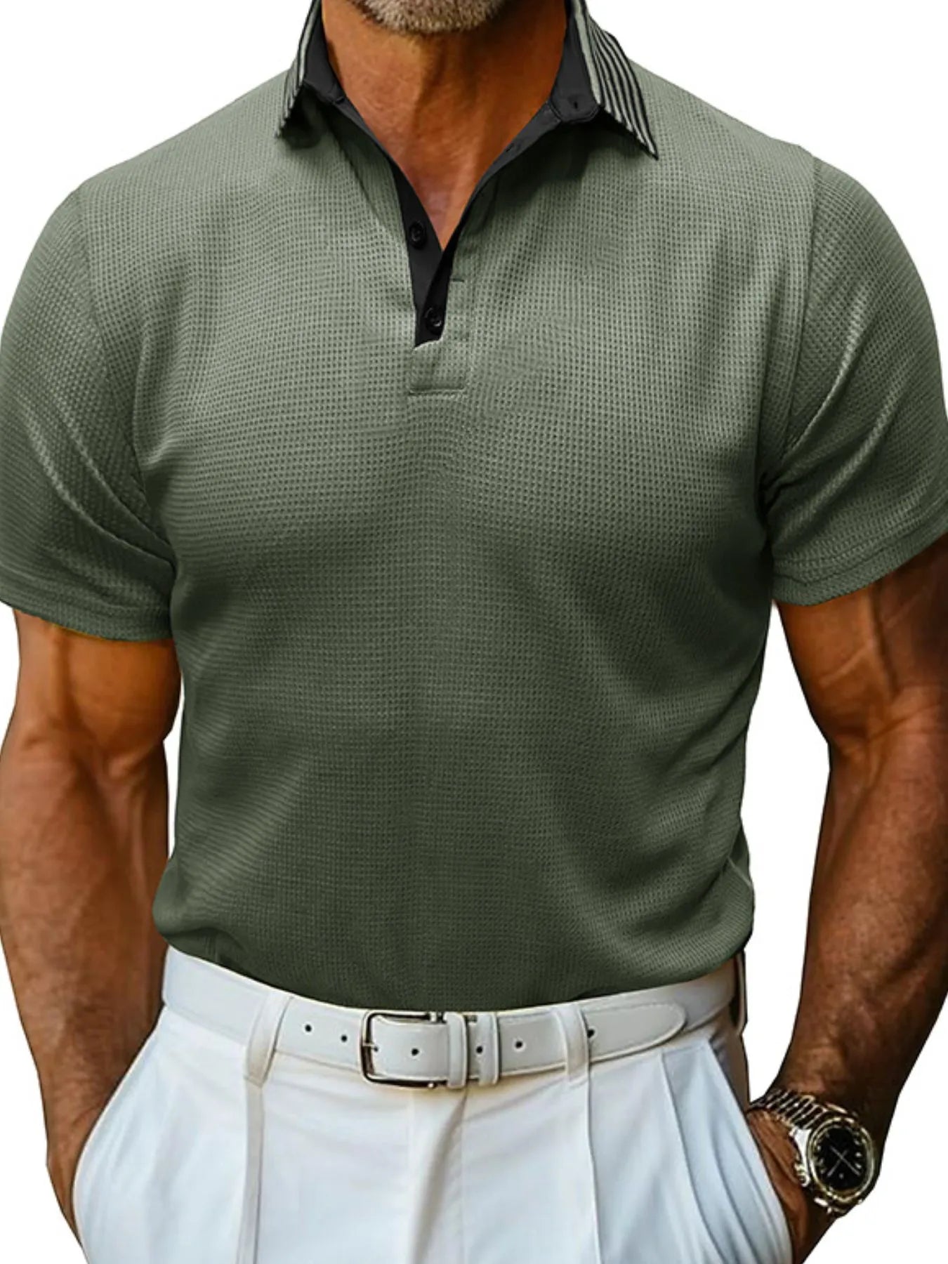 Men's Classic Textured Golf Polo Shirt