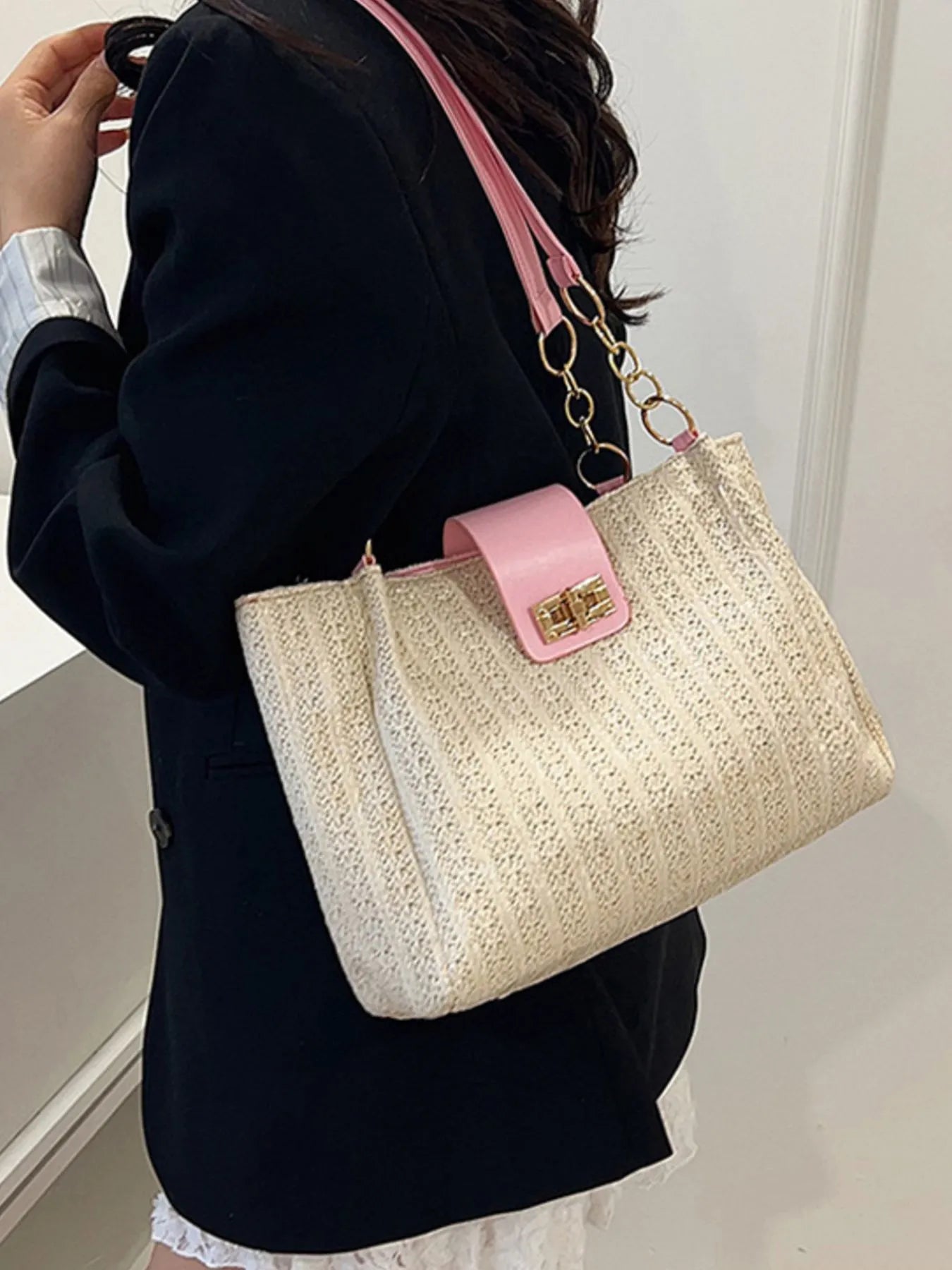 Woven Straw Shoulder Bag Trendsi