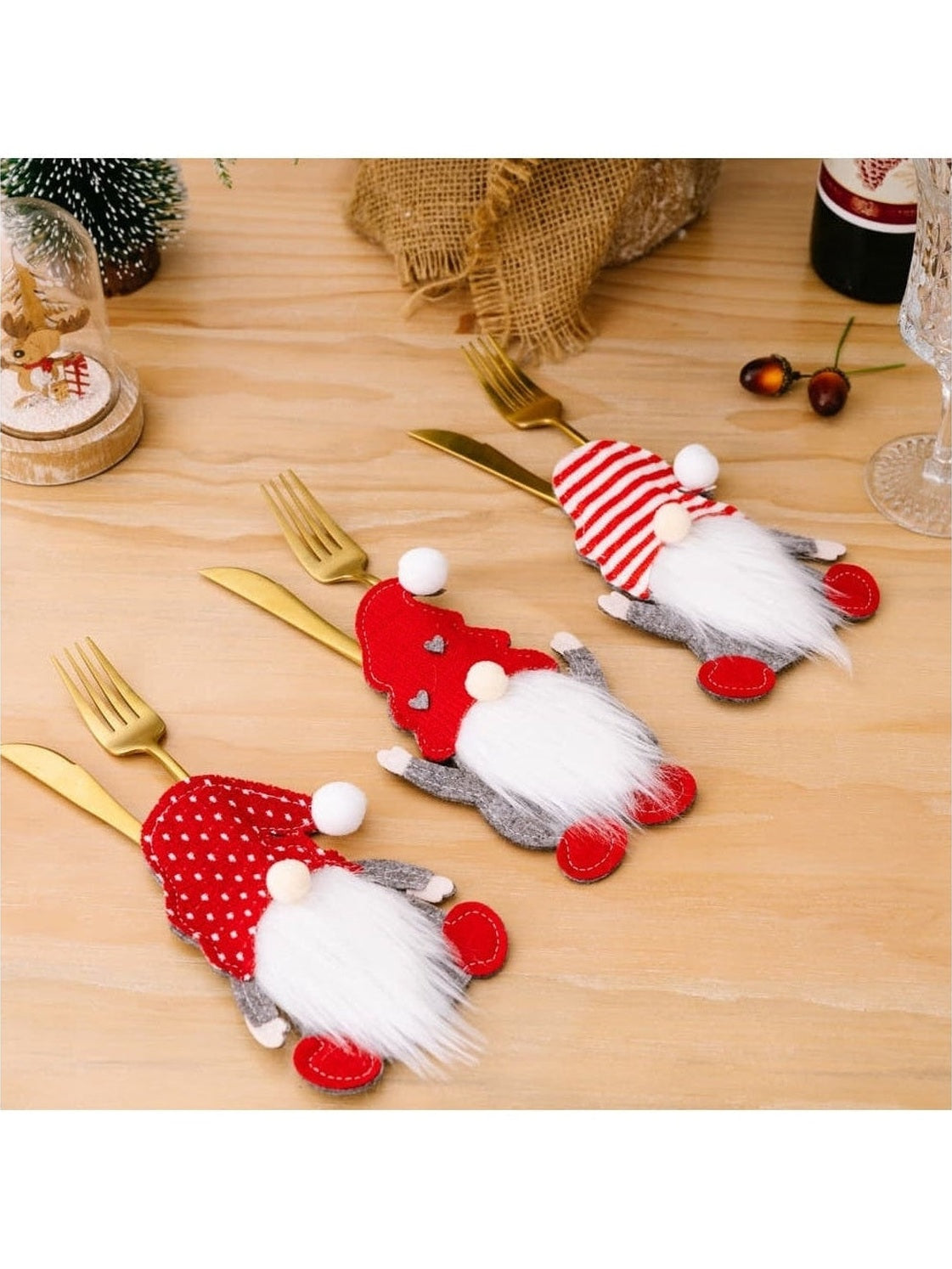 3-Piece Faceless Gnome Cutlery Holders