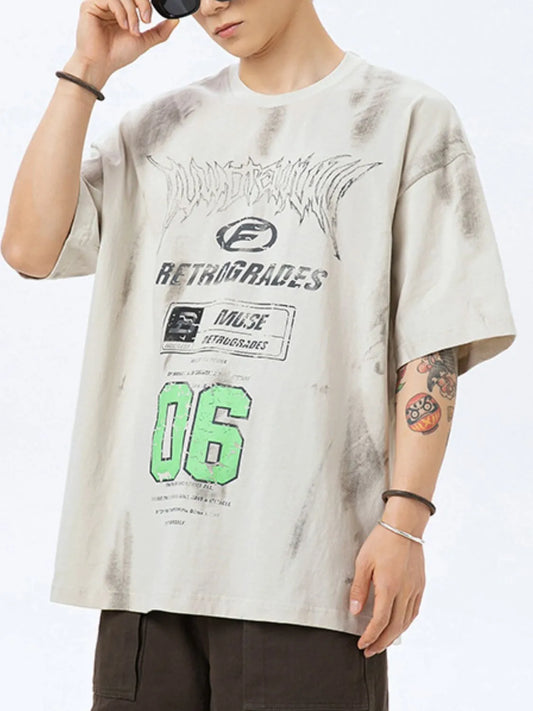 Men's Plus Size Graphic Round Neck Half Sleeve T-Shirt NicholesGifts