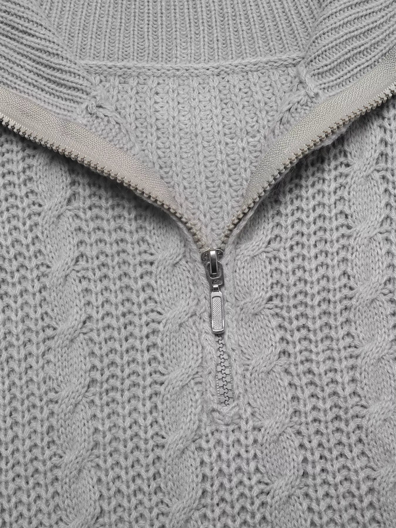 Cable Knit Half Zip Sweater