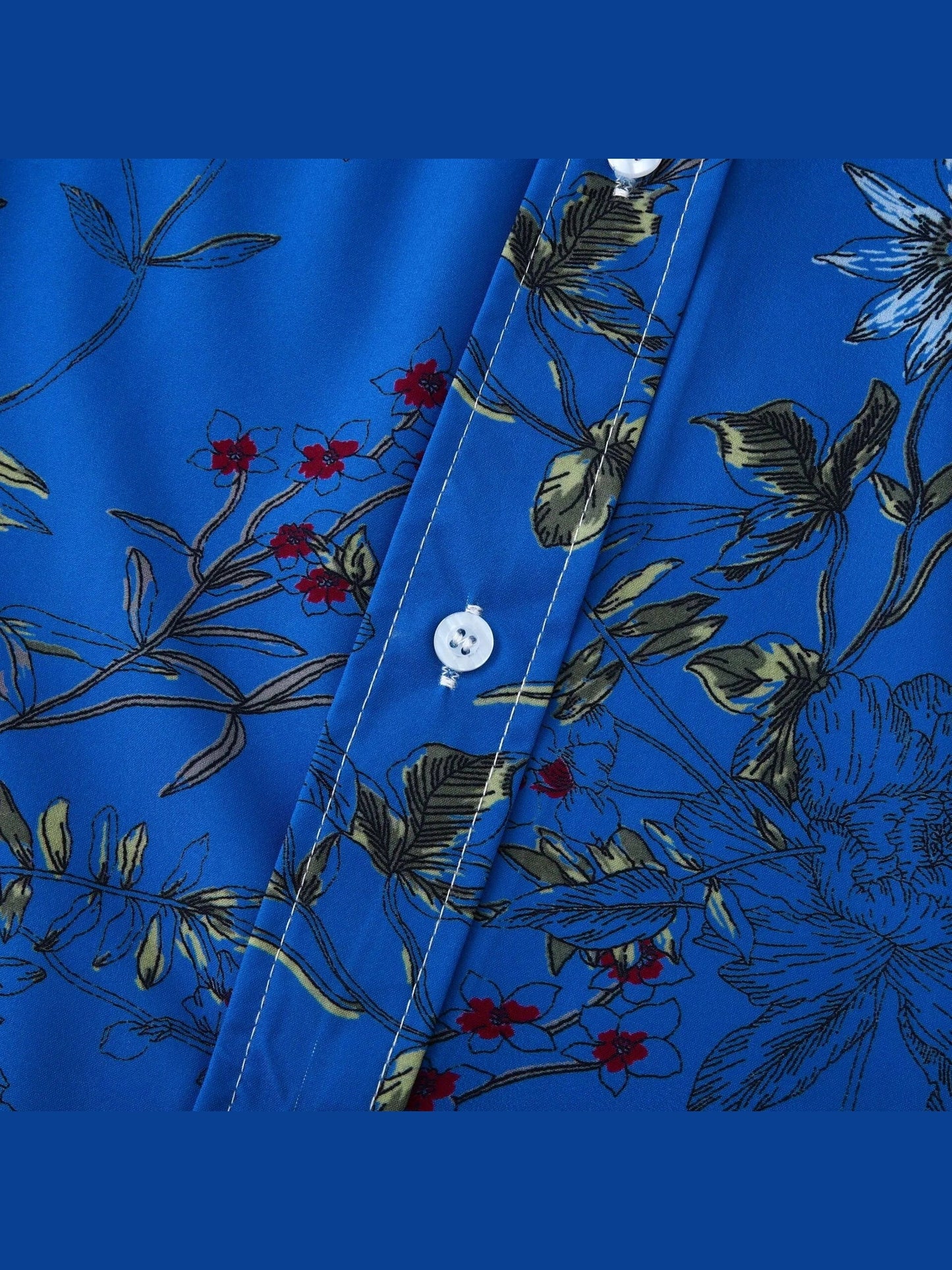 Men's Plus Size Floral Print Short Sleeve Button Down Casual Shirt Trendsi