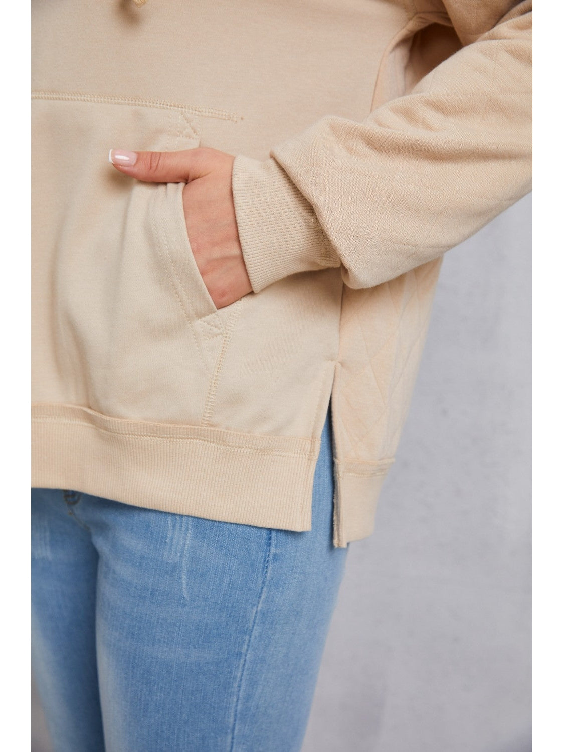 NicholesGifts Women Drawstring Kangaroo Pocket Dropped Shoulder Hoodie NicholesGifts