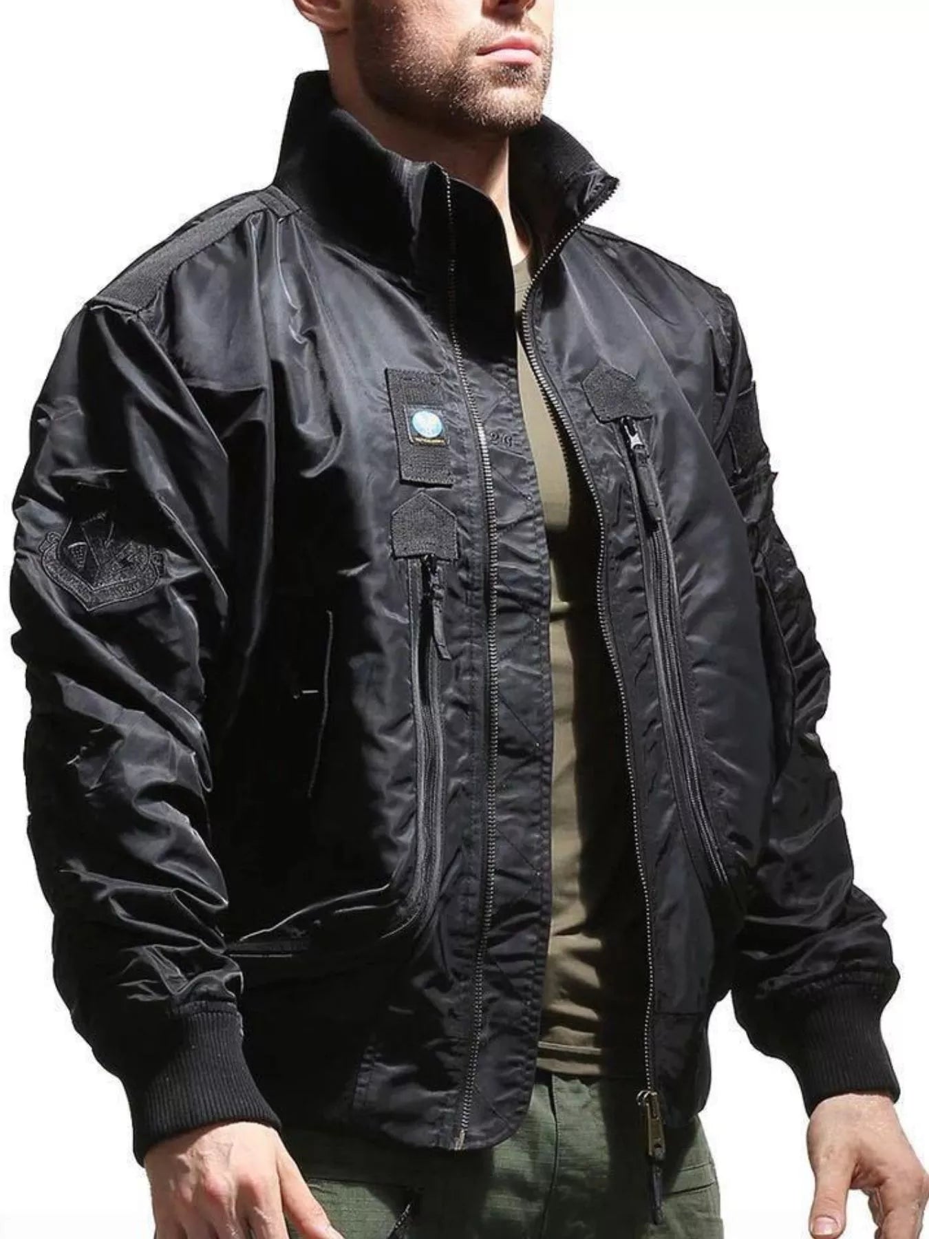 Men's Plus Size Zip Up Long Sleeve Jacket
