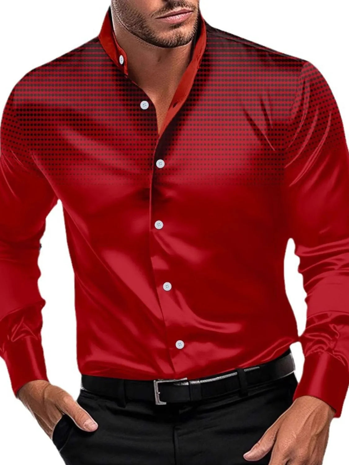 Men's Full Size Button Up Long Sleeve Shirt Plus Size NicholesGifts