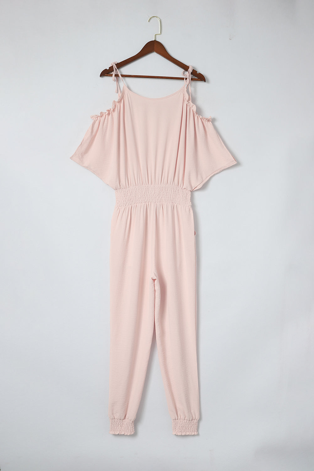 Frill Surplice Cold Shoulder Jumpsuit NicholesGifts
