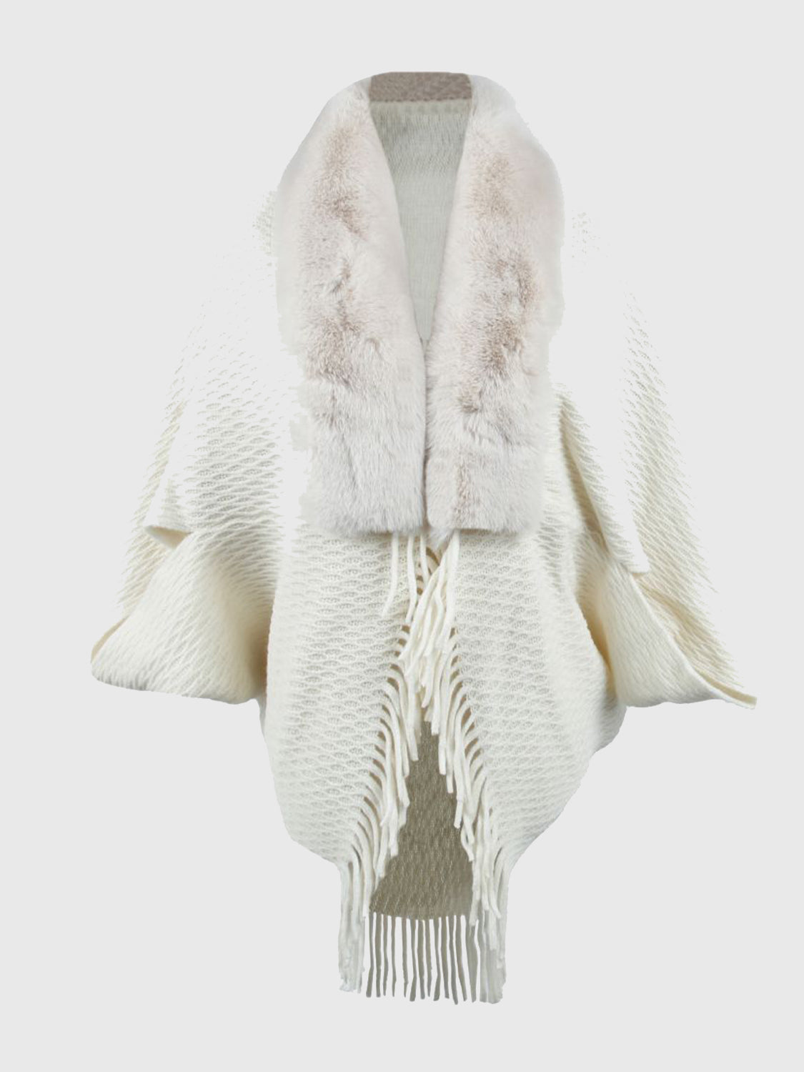 NicholesGifts Women Open Front Fringe Hem Poncho NicholesGifts