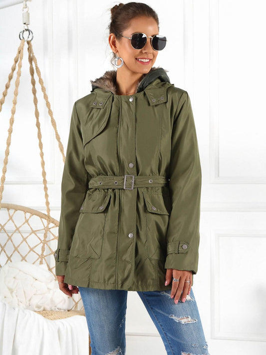 Ivy Lane Full Size Hooded Jacket with Detachable Liner Three-Way Wear