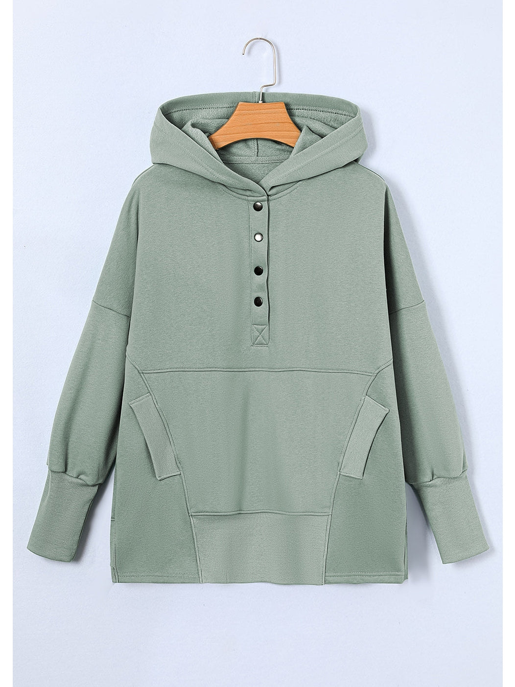 NicholesGifts Women Quarter-Snap Dropped Shoulder Hoodie NicholesGifts