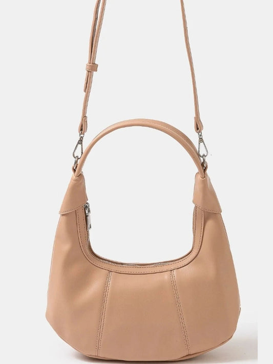 Fame Faux Leather Round Multi Panel Hand Bag