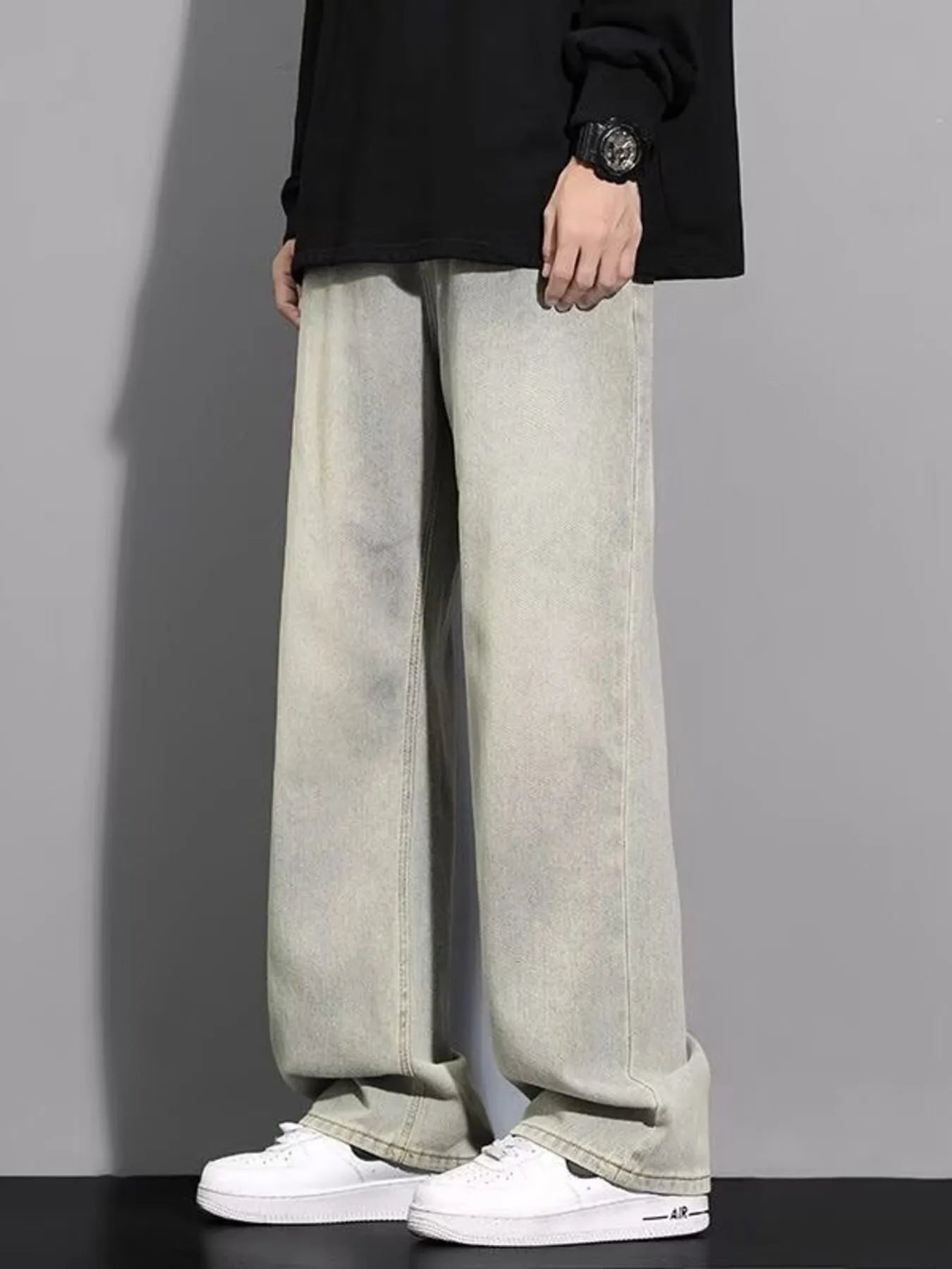 Men's Full Size Wide Leg Jeans Plus Size Trendsi
