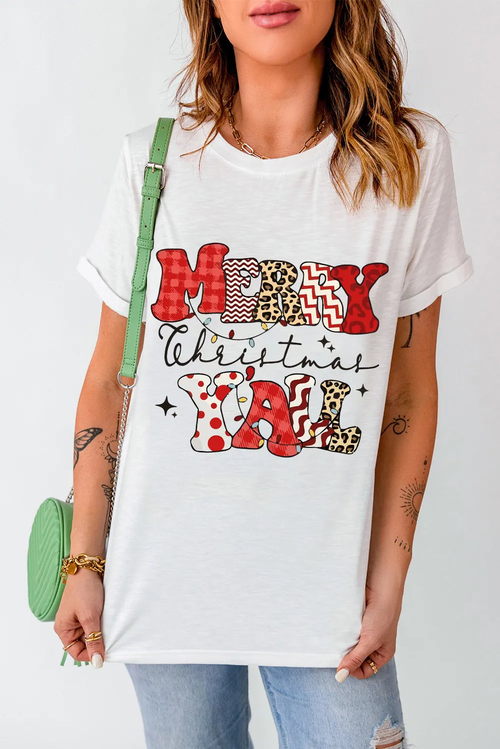 Letter Graphic Round Neck Short Sleeve T-Shirt NicholesGifts
