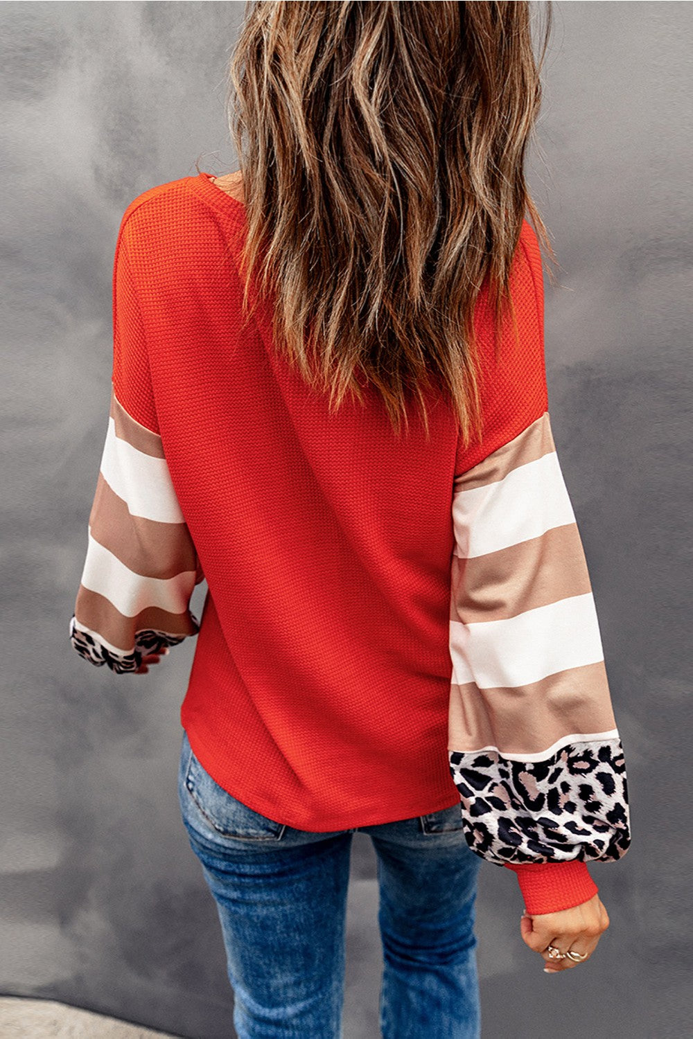 Letter Graphic V-Neck Long Sleeve Top NicholesGifts