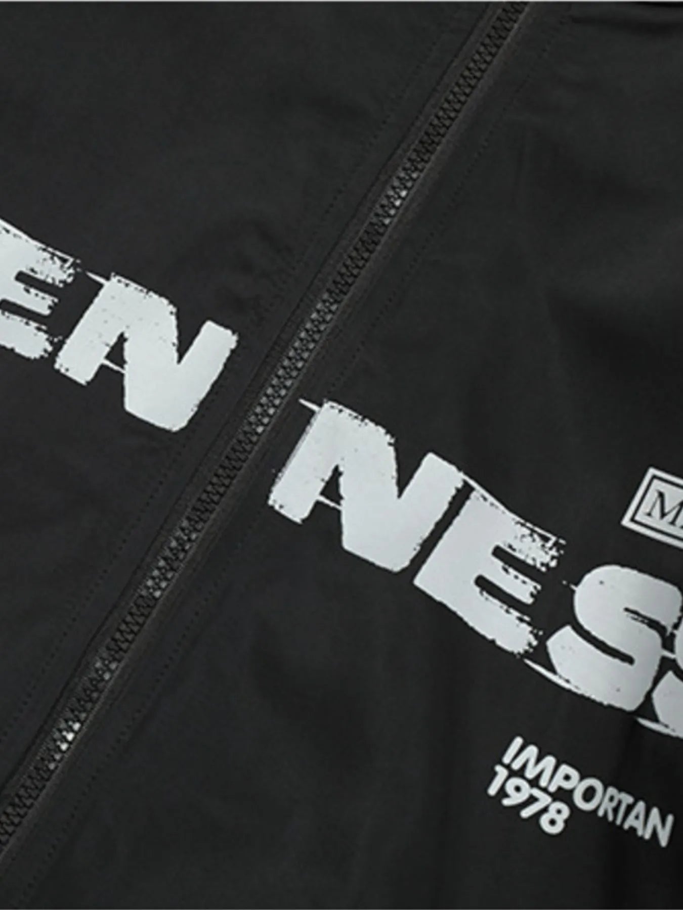 Men's Letter Zip Up Hooded Windbreaker Jacket Trendsi