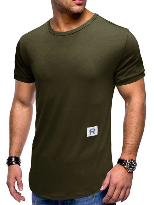 Men's Crew Neck Solid Color Basic T-Shirt NicholesGifts