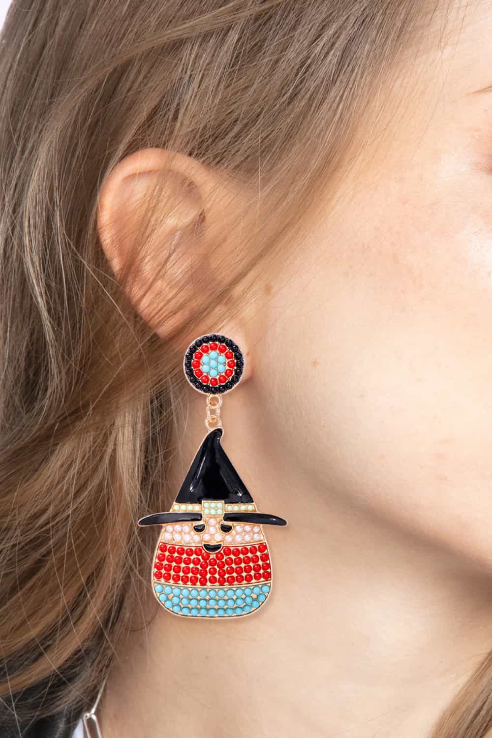 Women Witch's Hat Shape Synthetic Pearl Dangle Earrings NicholesGifts
